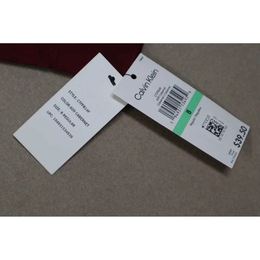 Calvin Klein Boys Long Sleeve Stretch Fashion Solid Poplin Shirt -‎ Dark Red 8